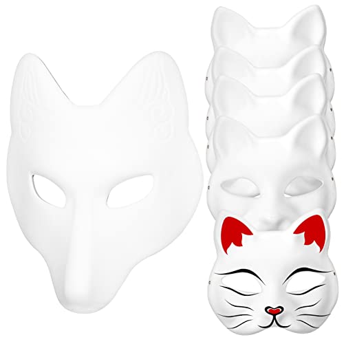 HEALEEP 5 Stück Maske Fuchsmaske Erwachsene Cosplay Partymaske Tierfuchskostüm Fuchsmaske Für Frauen Fuchsmaskenmaske Hand Halloweenkostüme Tiergesichtsmaske Kostüm Weiß von HEALEEP
