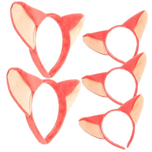 HEALEEP 5 Stück Teiliges Fuchsohren Haarreif für Mädchen Lustige Kostüm Accessoires für Partys Cosplay und Tägliches Tragen für Halloween Valentinstag und Mehr von HEALEEP