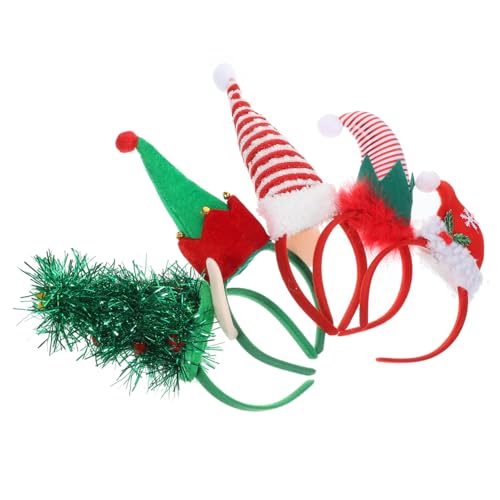 HEALEEP 5 Stück Teiliges Weihnachts Haarreifen Hut Design Leicht und Bequem Kopfgrößenanpassung Langlebiges Material Festliche Weihnachts Party Accessoires für Erwachsene von HEALEEP