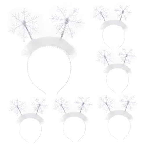 HEALEEP 6 Stück Schneeflocken Stirnband Frohe Weihnachten Schneeflocken Dekorationen Bänder Party Winter Kostüm Erwachsene Und von HEALEEP