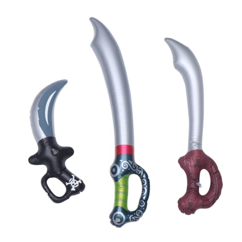 HEALEEP 6 Stück Teiliges Aufblasbares Piratenschwert für Verschiedene Sicheres PVC Material für Halloween Piratenparty Geburtstagsfeier und Kreatives Rollenspiel von HEALEEP