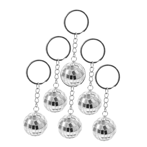 HEALEEP 6Stücke Disco Kugel Schlüsselanhänger Hängende Taschenanhänger Kreative Ornamente für Party Dekoration Silberne Spiegelkugel für Schlüssel und Taschen HEALEEP 6Stücke Disco Kugel Schlüsselanhänger Hängende Taschenanhänger Kreative Ornamente für Party Dekoration Silberne Spiegelkugel für Schlüssel und Taschen von HEALEEP