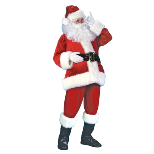 HEALEEP 7 Stück Teiliges Weihnachtsmann Kostüm Kreatives Santa Claus Cosplay Outfit mit Hut Schnurrbart Jacke Hose Gürtel Handschuhen Stiefelüberzügen Atmungsaktiv Unisex Festliche HEALEEP 7 Stück Teiliges Weihnachtsmann Kostüm Kreatives Santa Claus Cosplay Outfit mit Hut Schnurrbart Jacke Hose Gürtel Handschuhen Stiefelüberzügen Atmungsaktiv Unisex Festliche von HEALEEP