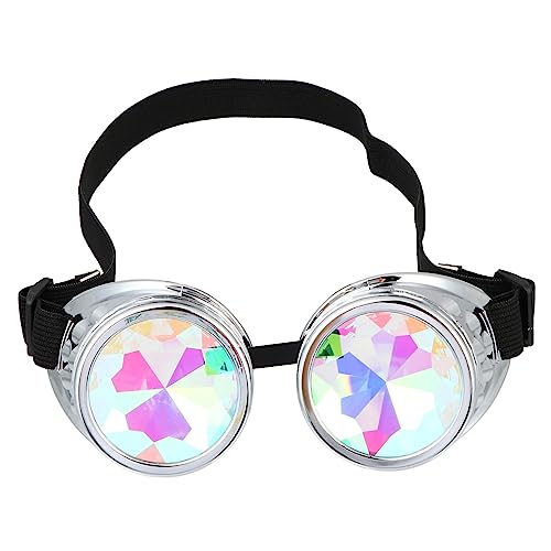 HEALEEP Brille Steampunk mit Regenbogenlinsen Winddichtes Accessoire für Partys Festivals und Veranstaltungen Geeignet für Männer Frauen von HEALEEP