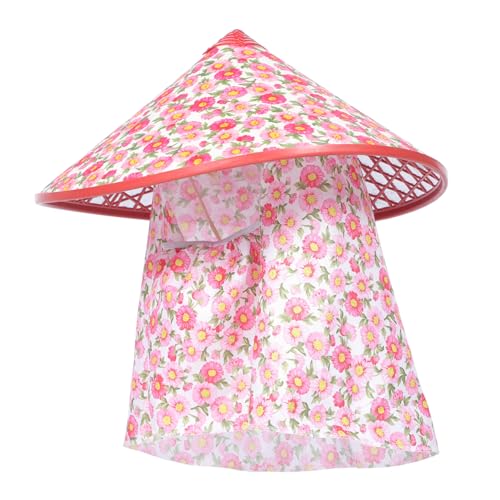 HEALEEP Cone Förmiger Hut für Cosplay und Partys Asiatischer Reishut Kunststoff für Auftritte Kopfbedeckung mit Floralem Design HEALEEP Cone Förmiger Hut für Cosplay und Partys Asiatischer Reishut Kunststoff für Auftritte Kopfbedeckung mit Floralem Design von HEALEEP