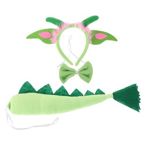 HEALEEP Dinosaurier Anzug mädchen stirnbänder Cosplay-Stirnband für Erwachsene Tierstirnband Cartoonstirnband Dinosaurier verkleiden sich Dinosaurier-Haarschmuck Stoff Grün von HEALEEP