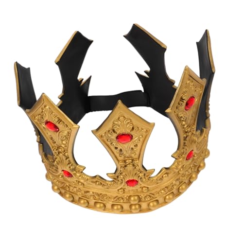 HEALEEP Goldene Mittelalterliche Königskrone für Herren Verstellbar Königliches Kostümzubehör Prinzenkrone für Geburtstagsfeier Theater Cosplay Party HEALEEP Goldene Mittelalterliche Königskrone für Herren Verstellbar Königliches Kostümzubehör Prinzenkrone für Geburtstagsfeier Theater Cosplay Party von HEALEEP