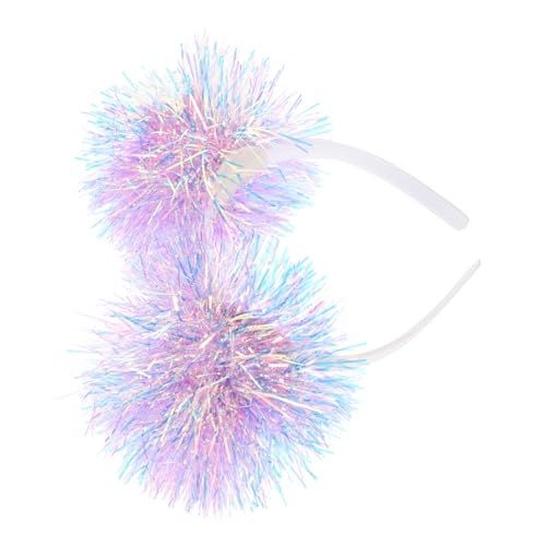 HEALEEP Haarreif mit Leuchtenden Pom Poms Langlebig und Leicht Karneval und Party Haarband für Mädchen Farbintensives Violettes Stirnband für Fasching und Alltag von HEALEEP