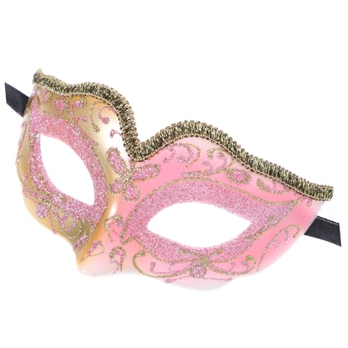 HEALEEP Halbgesichtsmaske Goldglitzer Kunststoff Karneval Halloween Party Masquerade Kostüm Requisite für Mädchen Sicher und Langlebig Geeignet für Fasching Geburtstagsfeier Cosplay von HEALEEP