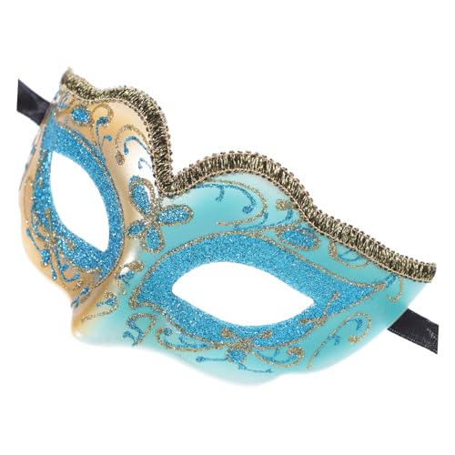HEALEEP Halbgesichtsmaske Goldglitzer Venezianische Karnevalsmaske mit Verstellbarem Riemen für Halloween Fasching Maskenball Jungen Mädchen von HEALEEP