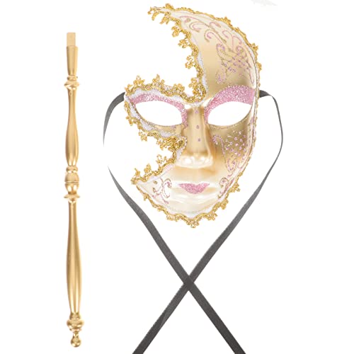 HEALEEP Halbmaske für Damen Venezianische Maske für Karneval Halloween und Cosplay Wiederverwendbar und Langlebig für Maskenball und Partys HEALEEP Halbmaske für Damen Venezianische Maske für Karneval Halloween und Cosplay Wiederverwendbar und Langlebig für Maskenball und Partys von HEALEEP