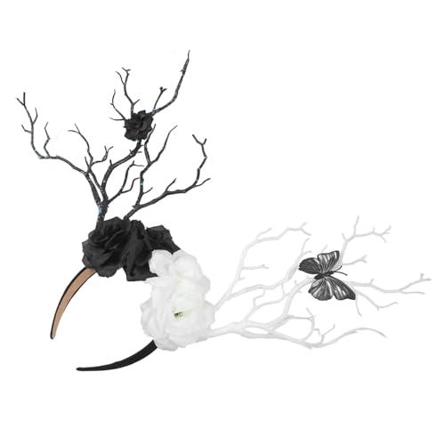 HEALEEP Halloween Gothic Rosen Haarreif Leichtes Party-haarband Cosplay Kopfschmuck für Karneval Tag der Toten und Fasching Geeignet für Halloween Kostüm und Make-up von HEALEEP