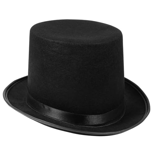 HEALEEP Halloween Schwarzer Filz Magierhut Gentleman Hut Jazz Hochhut Kostüm Party Zubehör für Herren von HEALEEP