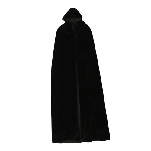 HEALEEP Halloween Umhang Hexen Cape aus Schwarzem Gold Samt Wiederverwendbar Langlebig und Waschbar Mystisch und Stilvoll für Halloween Party Cosplay und Dekoration von HEALEEP