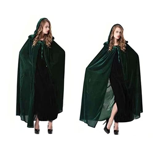 HEALEEP Hexenumhang Grün Mittelalter Umhang Kostüm Halloween Party Halloween Cosplay Hexenumhang Mit Kapuze Umhang Halloween Hexenzauberer Halloween Kapuzenumhang Kapuzenrobe Halloween von HEALEEP