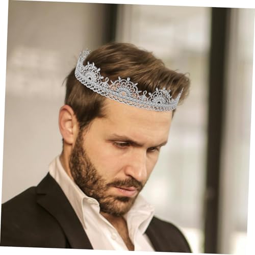 HEALEEP Königskrone Herren Retro Silber Krone Cosplay Requisiten für Geburtstag Hochzeit Halloween Theater Party Kopfschmuck Bequem und Stabil Passend HEALEEP Königskrone Herren Retro Silber Krone Cosplay Requisiten für Geburtstag Hochzeit Halloween Theater Party Kopfschmuck Bequem und Stabil Passend von HEALEEP