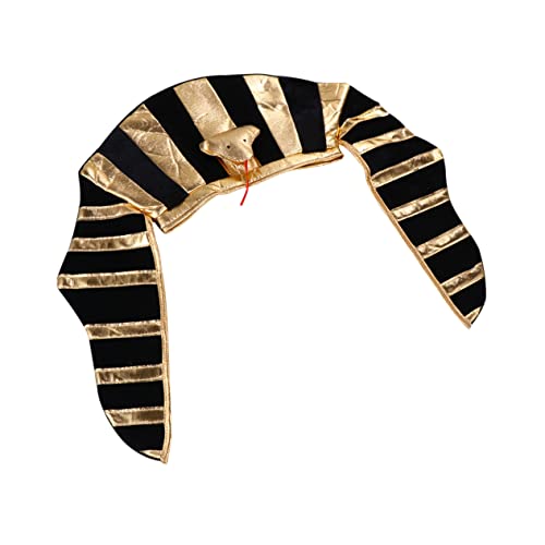 HEALEEP Kreative Ägyptische Kopfbedeckung für Halloween Goldene Pharaonen Haube mit Schlange für Männer und Frauen für Cosplay und Aufführungen HEALEEP Kreative Ägyptische Kopfbedeckung für Halloween Goldene Pharaonen Haube mit Schlange für Männer und Frauen für Cosplay und Aufführungen von HEALEEP