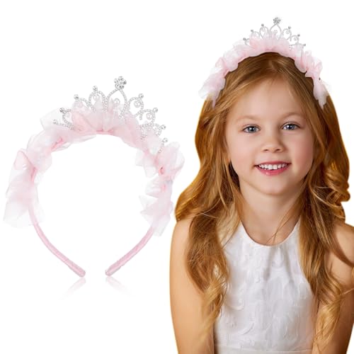 HEALEEP Krone Stirnband für Mädchen Prinzessinnenkrone mit Strasssteinen Geburtstagsdeko für Kinder Tiara Stirnband Modisches Accessoire für Partys von HEALEEP