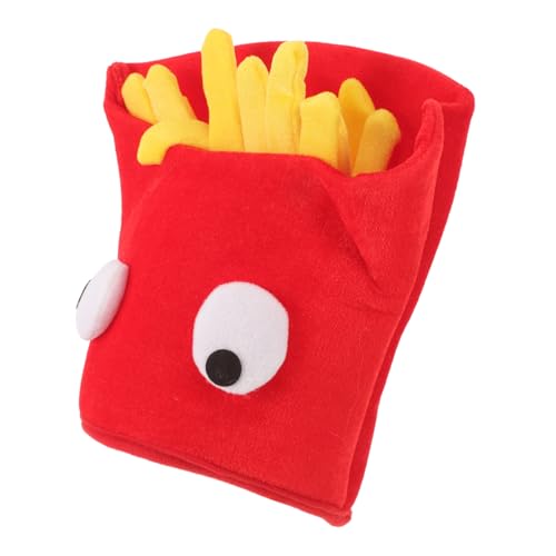 HEALEEP Lustiger French Fries Hut Partykostüm Mütze mit Pommesfrites Design Unisex Karneval Halloween Kopfbedeckung Bequemes Material Modischer Fotorequisit für Erwachsene von HEALEEP