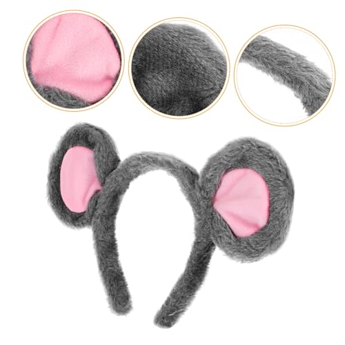 HEALEEP Maus Stirnband Tierohr Stirnband Rattenohren Kostüm Plüsch Maus Ohren Accessoire Party Gastgeschenk Lockig Niedlich Haarband Haar Accessoire Rattenohren von HEALEEP