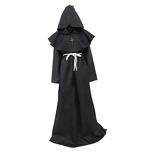 HEALEEP Mittelalterliche Kapuzen Mönchsrobe für Halloween Cosplay Unisex Umhang für Karneval und Kostümpartys Verarbeitung für Einen Charmanten Look für Freunde und Familie HEALEEP Mittelalterliche Kapuzen Mönchsrobe für Halloween Cosplay Unisex Umhang für Karneval und Kostümpartys Verarbeitung für Einen Charmanten Look für Freunde und Familie von HEALEEP