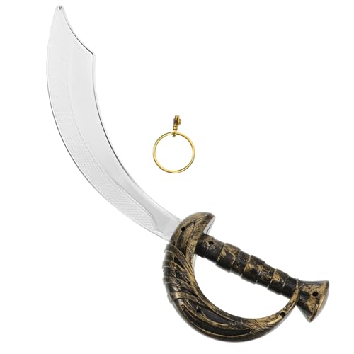 HEALEEP Piraten Set Halloween Piratenschwert und Goldener Ohrring Party Cosplay Kostüm Zubehör für Karneval Verkleidung und Rollenspiel von HEALEEP