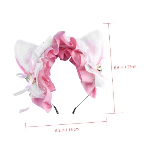 HEALEEP Plüsch Katzenohren Haarreif mit Spitzen Schleife und Glocke Leichtes Cosplay Stirnband für Damen Charmantes Party Accessoire für Tanz Geburtstag und Festliche Anlässe HEALEEP Plüsch Katzenohren Haarreif mit Spitzen Schleife und Glocke Leichtes Cosplay Stirnband für Damen Charmantes Party Accessoire für Tanz Geburtstag und Festliche Anlässe von HEALEEP