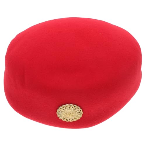 HEALEEP Rotes Stewardessmütze Damen One Ergonomisch Stewardessenhut Kostüm Hut für Cosplay Karneval Bühnenauftritt von HEALEEP