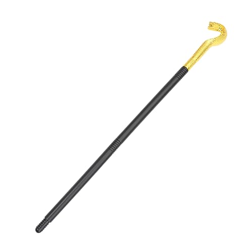 HEALEEP Schlangenkopf Zepterstab Halloween Requisitenstab Teiliges Magisches Kostüm Zauberstab für Bühnenauftritte Kinderparty Dekoration Goldener Schlangenkopf von HEALEEP