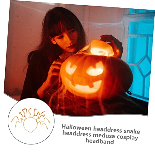 HEALEEP Schlangenkopfschmuck Dekoration Medusa Tiara Schlangendesign Halloween Haarband Schlangenstirnband Damen Medusa Cosplay Kostüm Kopfschmuck Medusa Schlange Halloween Stirnband LED von HEALEEP