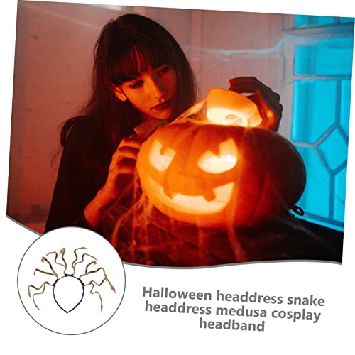 HEALEEP Schlangenkopfschmuck Medusakopf Party Schlangenkopfbedeckung Schlangenhaarschmuck Medusa Tiara Medusa Schlangenhaarband Für LED Halloween Schnörkelige Schlangenkrone von HEALEEP