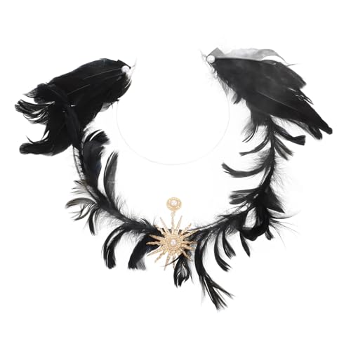HEALEEP Schwarze Feder Haarnadel Federstirnband Pflaume Kopfbedeckung Plume-lolita-stirnband Halloween-kopfbedeckung Für Damen Halloween-stirnbänder Für Frauen Zinklegierung von HEALEEP