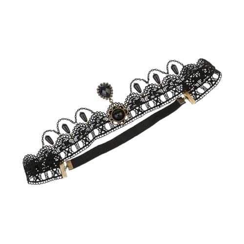 HEALEEP Schwarzes Spitzen Stirnband Damen Halloween Haarband Kostüm Party Cosplay Bühnenauftritt Zubehör HEALEEP Schwarzes Spitzen Stirnband Damen Halloween Haarband Kostüm Party Cosplay Bühnenauftritt Zubehör von HEALEEP