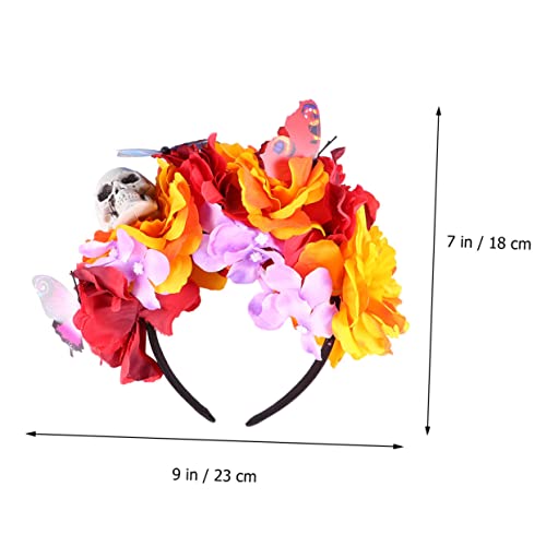 HEALEEP Stirnband Halloween Haarbänder Halloween Blumenkopfschmuck Halloween Haarschmuck Blumenhaar Halloween Kopfschmuck Gruseliges Stirnband Halloween Cosplay von HEALEEP