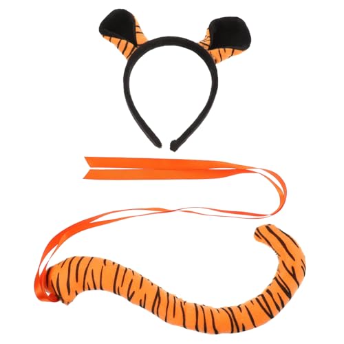HEALEEP Tiger Kostüm mit Weichem Stoff Stirnband Bequemes Tierkostüm Zubehör für Erwachsene für Halloween Karneval Fasching Cosplay und Partys von HEALEEP