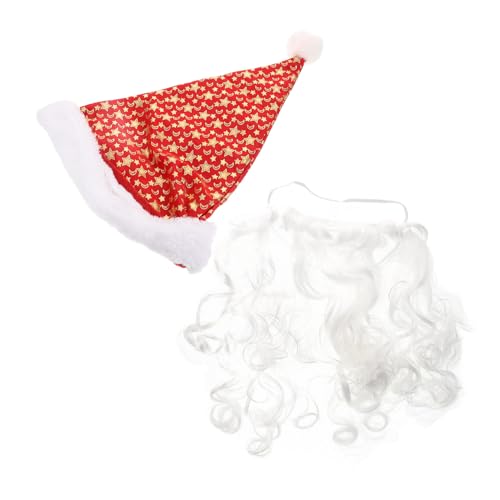 HEALEEP Weihnachtsmann Hut und aus Vliesstoff Realistisch Gestaltetes Santa Claus Kostüm Zubehör für Erwachsene für Weihnachtsfeiern Karneval und Cosplay Partys von HEALEEP