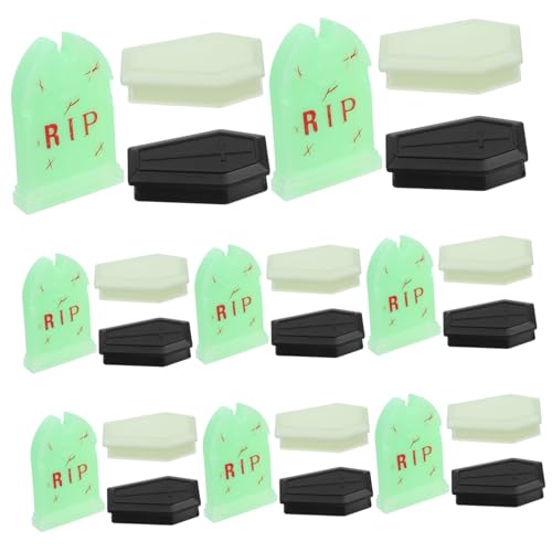 HEALLILY 24 Stück Miniatur Gruselige Sarg Aufbewahrungsboxen mit realistischen Details Doppelfunktion Halloween Requisiten für Feengarten Spukhaus und Diorama Zubehör für Streiche und kleine von HEALLILY