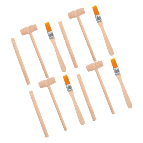HEALLILY 4 Sätze Ausgrabungswerkzeug mit Hammer Meißel Pinsel Pädagogisches Stem für Archäologische Ausgrabung und Edelstein Bergbau Robustes Holz Rollenspiel für Jungen Mädchen von HEALLILY