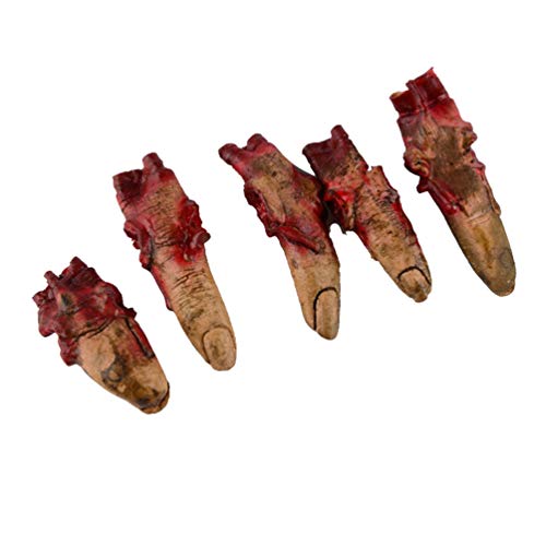 HEALLILY Halloween Blut Requisiten fälschen unheimlich abgeschlagene Finger Körperteile gebrochen für Spukhaus Halloween-Vampir Zombie Partydekorationen liefert 5 Stück von HEALLILY