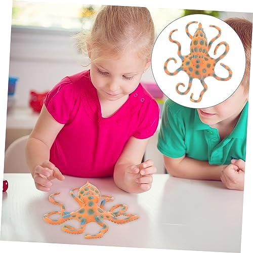 HEALLILY Realistische blaue Ringel-Kraken-Figur, Kunststoff, Meerestiermodell, leicht, pädagogisch für Ozean-Tier-Lern- und Heim-Aquarium-Dekoration von HEALLILY
