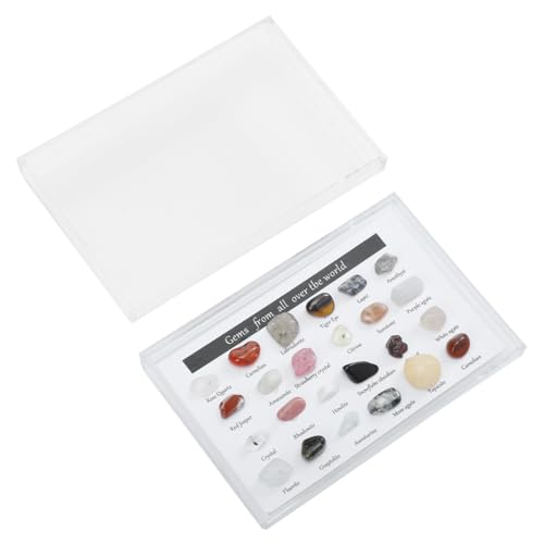 HEALLILY Unregelmäßige Mineralsteine Box Naturstein Dekorationen für Schreibtisch Halbedelsteine Kreative Geschenkideen für Erwachsene Einzigartiges von HEALLILY
