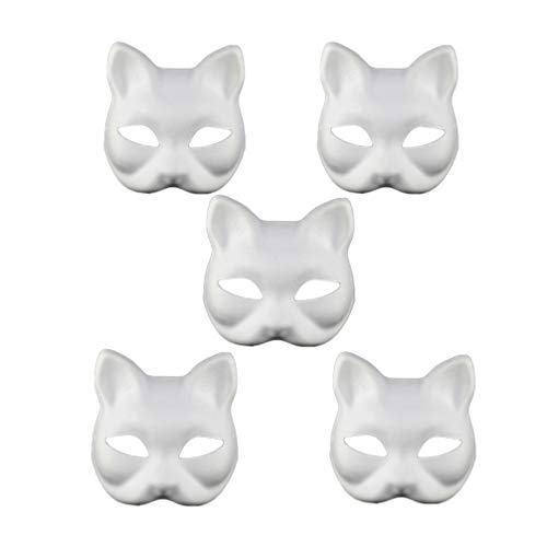 HEALLILY weiße Katze Gesicht Papiermasken leere Maske für DIY Halloween-Maskerade Cosplay Partei 5pcs HEALLILY weiße Katze Gesicht Papiermasken leere Maske für DIY Halloween-Maskerade Cosplay Partei 5pcs von HEALLILY