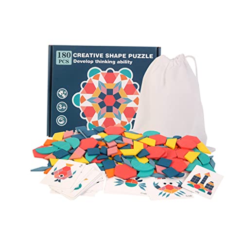 HEALSOPTHY 1 Satz 180 Stück Früh Kindliche Bildung Vielzahl Von Geometrischen Formen Gepaart Mit Kognitiven Intelligenz Tangram- Kinderspielzeug Bausteine Colorful Papier von HEALSOPTHY
