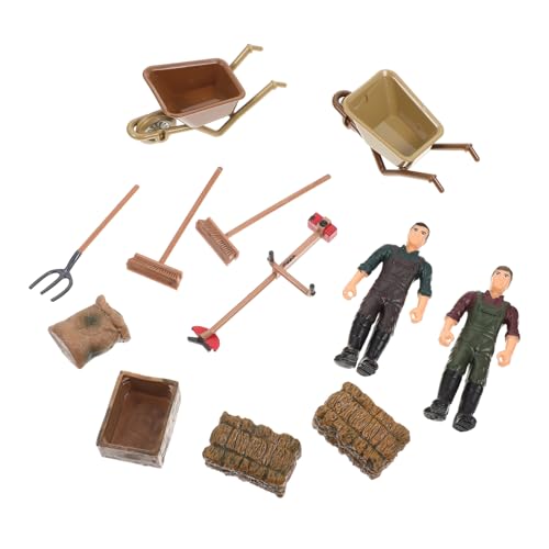 HEALSOPTHY 1 Satz Bauern Werkzeug Modell Sandtisch Mini- Desktop - Mikrolandschaftsdekor Farm- -Modell Miniatur-Ornamente Farmspielset Wohnkultur Plastik Brown von HEALSOPTHY