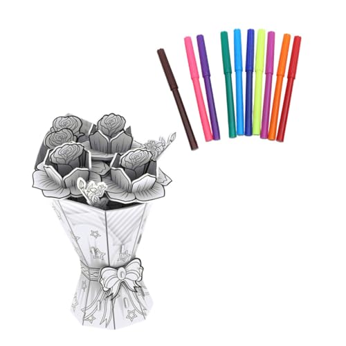 HEALSOPTHY 1 Satz Dreidimensionale Blume des Graffiti 3D für kinderspielzeug Puzzle Japan wohnungsdeko D Puzzle -Graffiti-Blume Modellbausätze für Erwachsene Papier von HEALSOPTHY