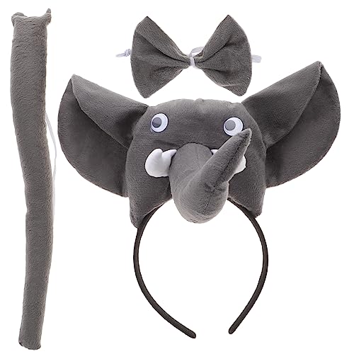 HEALSOPTHY 1 Satz Elefant Kostüm Set für Teiliges Zubehörset mit Haarreif und Fliege für Karneval Mottoparty und Kostümparty Einzigartiges Cosplay für Unvergessliche Feiern von HEALSOPTHY