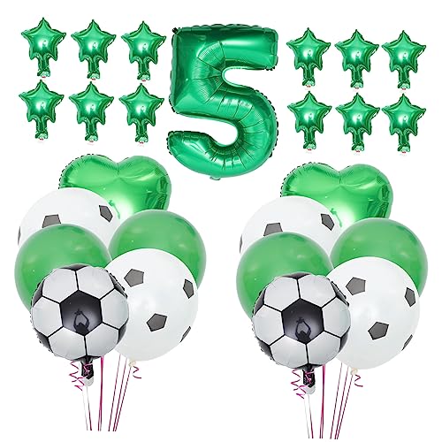 HEALSOPTHY 1 Satz Fussball Luftballons Fußball Folienballons für Kindergeburtstag Fußball Party Deko Dekoration für Jubiläums und Firmenfeiern von HEALSOPTHY