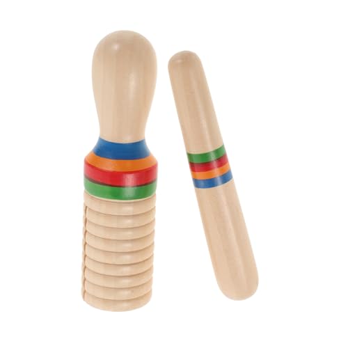 HEALSOPTHY 1 Satz Holz Musikinstrument Pädagogisches Einzelring Schlaginstrument mit Schlegel für Entwickelt Musikverständnis und Rhythmusgefühl aus Sicherem Holz Holzfarbe von HEALSOPTHY