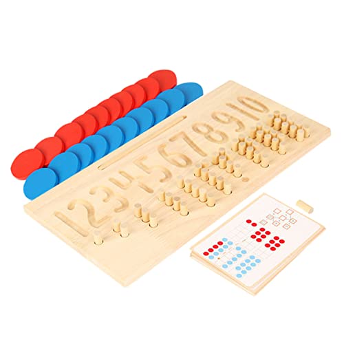 HEALSOPTHY 1 Satz Holz Zahlentracing Board für Zahlenspielzeug Farbkenntnis für Vorschule und Kindergarten Sicher und Unterhaltsam von HEALSOPTHY