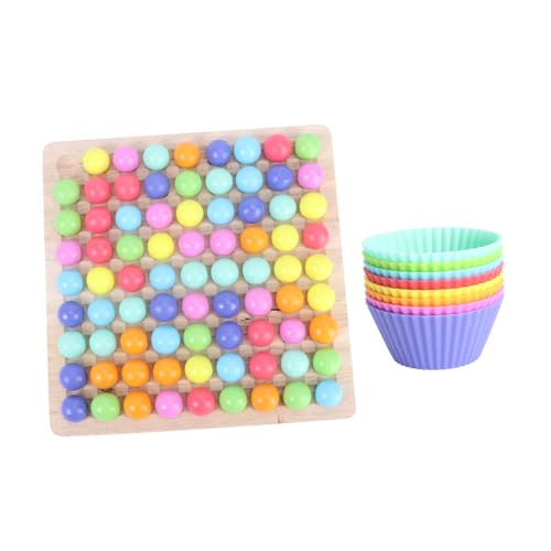 HEALSOPTHY 1 Satz Holzperlen Interaktives Lernspiel für Pädagogisches Ballpuzzle für Eltern Junge Mädchen Aktivitäten für Jungen und Fördert Farben und Denkfähigkeiten von HEALSOPTHY